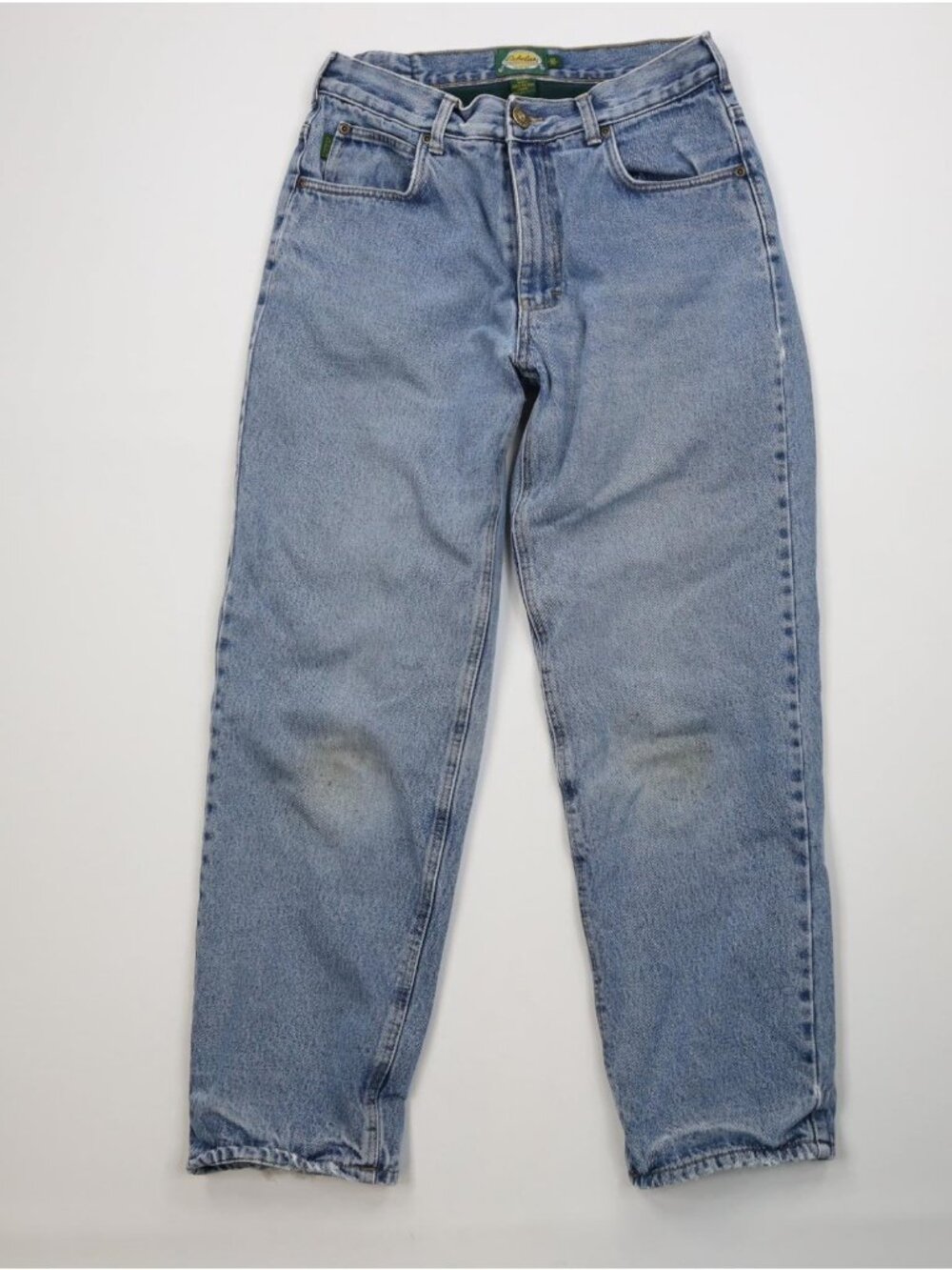 Vintage 90s Cabelas Mens 32x30 Distressed Heavyweight Fleece Lined Denim Jeans - Picture 2 of 16